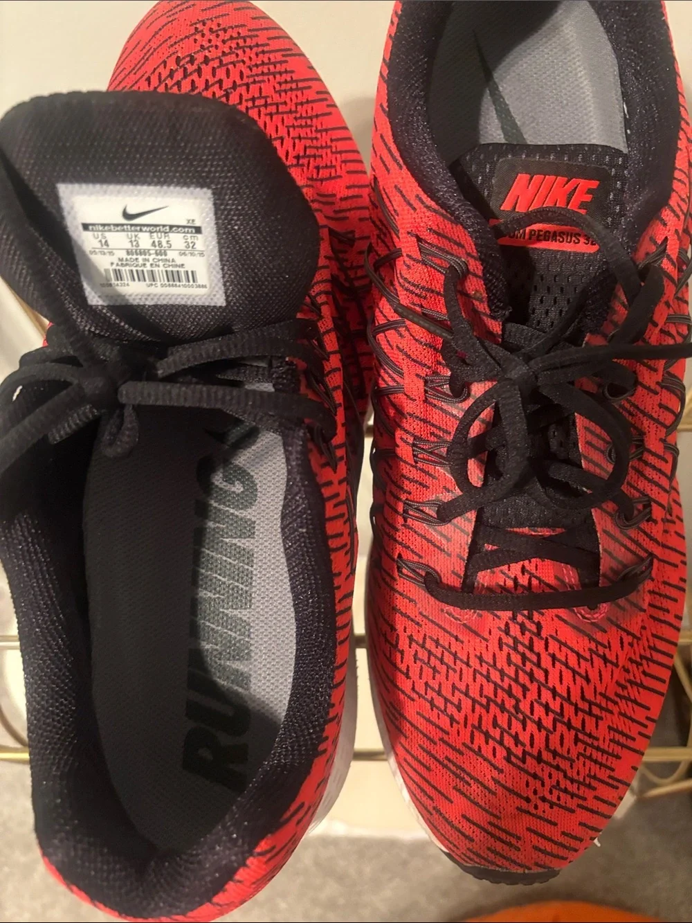 Nike Red and Black Mens Running Sneakers